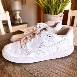Nike Son of Force Low GS White White Sneakers 615153-109 Mens 7Y Womens 8.5